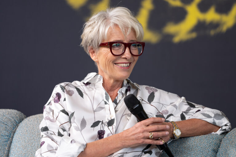 Emma Thompson meets fans during the 78th Locarno Film Festival on August 09, 2025 in Locarno, Switzerland. (Photo by Alessandro Levati/Getty Images)
