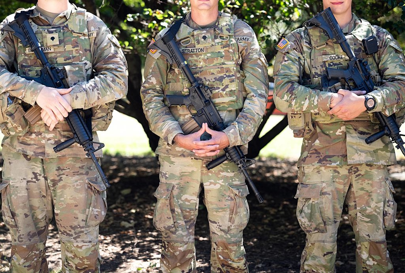 Armed members of the National Guard patrol on the National Mall in Washington, D.C., on Aug. 26, 2025. (Saul Loeb/AFP via Getty Images)