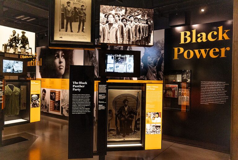 An exhibition on the Black Power movement at the Smithsonian National Museum of African American History and Culture (Andrew Lichtenstein/Corbis via Getty Images)