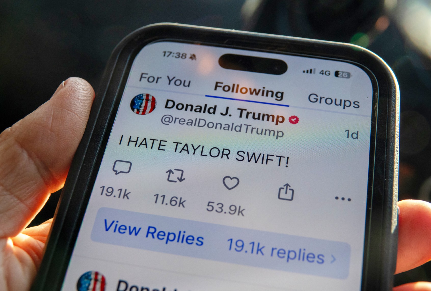 Donald Trump reacts to Taylor Swift publicly endorsing Kamala Harris (Anna Barclay/Getty Images)