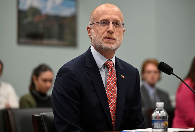 FCC Chairman Brendan Carr testifies before the House Appropriations  Subcommittee on Financial Services and General Government on May 21, 2025. (John McDonnell/Getty Images))