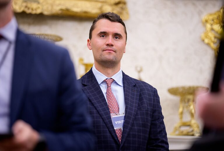 Charlie Kirk in the Oval Office on May 28, 2025. (Andrew Harnik/Getty Images)
