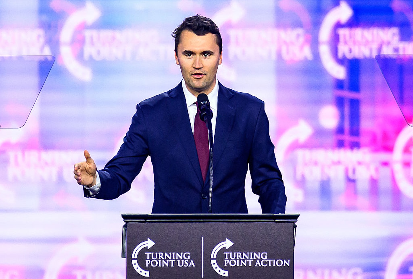 Right-wing activist Charlie Kirk speaks at America Fest 2024 in Phoenix, Ariz. (JOSH EDELSON/AFP via Getty Images)