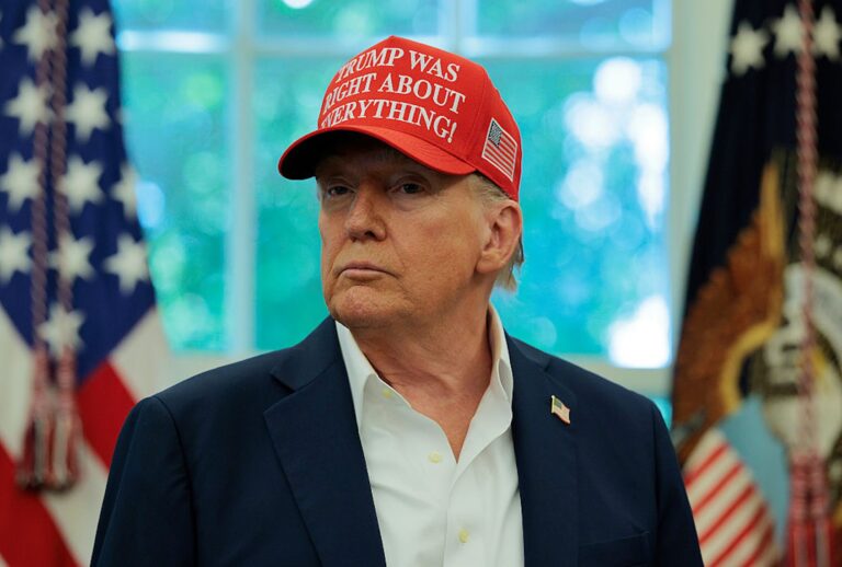 President Donald Trump speaks in the Oval Office on  Aug. 22, 2025. (Chip Somodevilla/Getty Images)