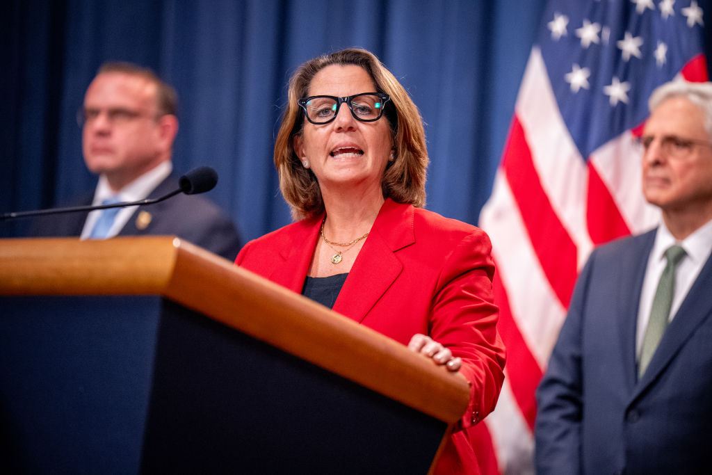 Former Deputy Attorney General Lisa Monaco now works for Microsoft. But President Trump's grudge over her investigation of 2020 election interference and classified documents has him continuing his threats to corporations over his perceived critics. (Andrew Harnik / Getty Images)