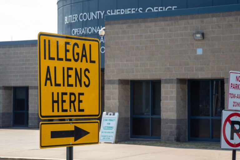The same ICE detention center that for months now has boasted a sign saying "Illegal Aliens here" is the same one that just released Imam Ayman Soliman when the administration suddenly dropped the case against the asylym seeker. His Cincinnati community welcomed him back with open arms. (UCG / Contributor / Getty Images)