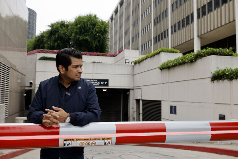 Rep. Jimmy Gomez, D-Calif., outside the Roybal Federal building in Los Angeles, June 9, 2025. (Carlin Still/Los Angeles Times via Getty Images)