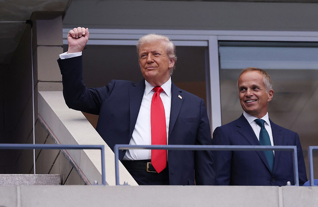 President Trump attended the men's finals of the US Open in New York on Sunday. He presence was met with mixed reactions, much like other major sporting events he's attend in the last decade. Most people complained about the delay due to long security lines. (Matthew Stockman / Getty Images)