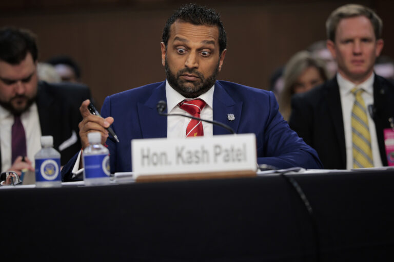 Federal Bureau of Investigation Director Kash Patel prepares to testify before the Senate Judiciary Committee in the Hart Senate Office Building on Capitol Hill. (Photo by Chip Somodevilla/Getty Images)