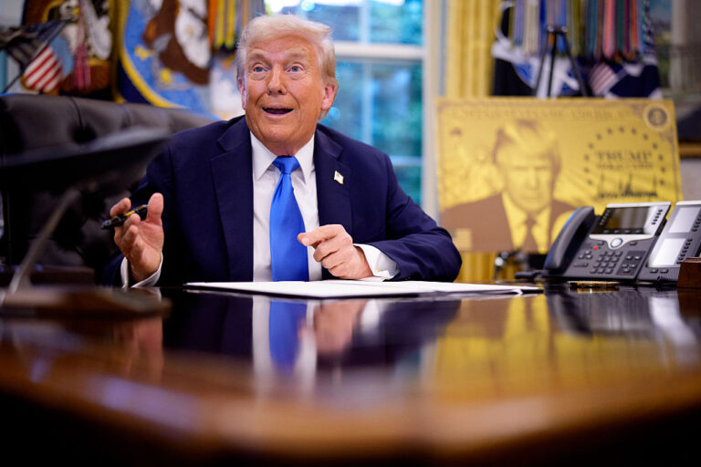 President Donald Trump signed an executive order to rehaul the "skilled worker" visa program into a sort of loyalty program with Gold and Platinum status levels. (Andrew Harnik / Getty Images)