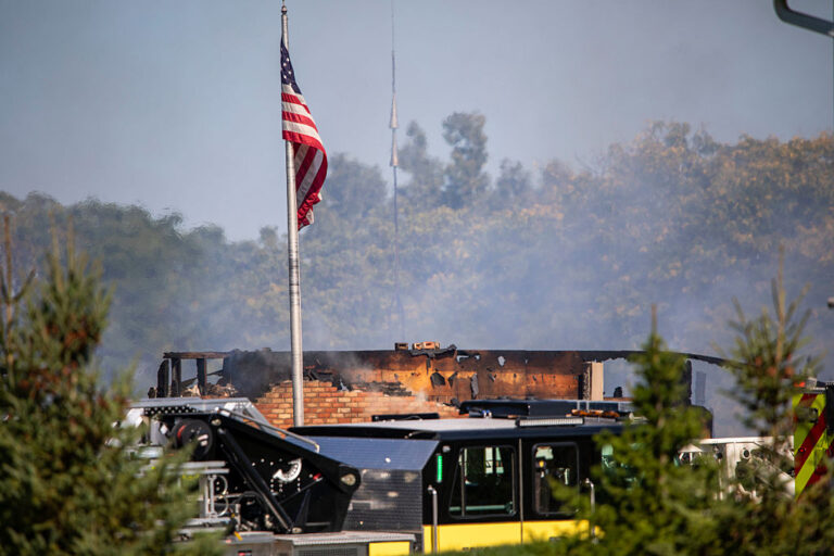 A Mormon church and its community are in ashes after a man drove into the building and started shooting parishoners. 1 person was killed, 9 injuried, and the shooter is also deceased. (Bill Pugliano / Getty Images)