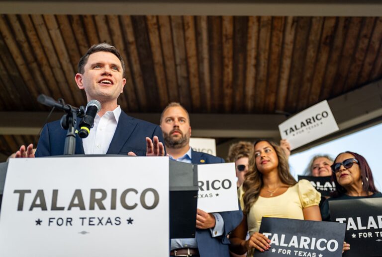 Democratic Texas State Rep. James Talarico launches his campaign for the U.S. Senate on Sept. 9, 2025, in Round Rock, Texas. ( Brandon Bell/Getty Images))