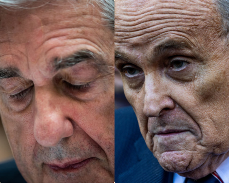 Robert Mueller (l) and Rudy Guiliani have been noted political figures, but now, both octogenarians are dealing with personal health issues. (The Washington Post / Alex Kent / Getty Images)