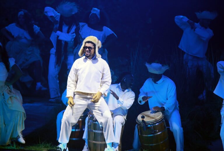 Bad Bunny performs live during "No Me Quiero Ir De Aquí; Una Más" Residencia on September 20, 2025 in San Juan, Puerto Rico. (Gladys Vega/Getty Images)