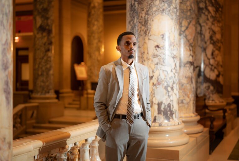 Minnesota state senator-elect Omar Fateh at the Minnesota State Capitol in St. Paul, Minn., in Dec. 2020 just prior to his first legislative term. (Glen Stubbe/Minnesota Star Tribune via Getty Images)