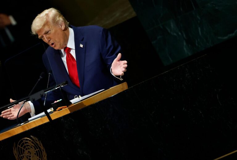 U.S. President Donald Trump speaks during the 80th session of the United Nations General Assembly at the UN headquarters on September 23, 2025 in New York City. (Chip Somodevilla/Getty Images)