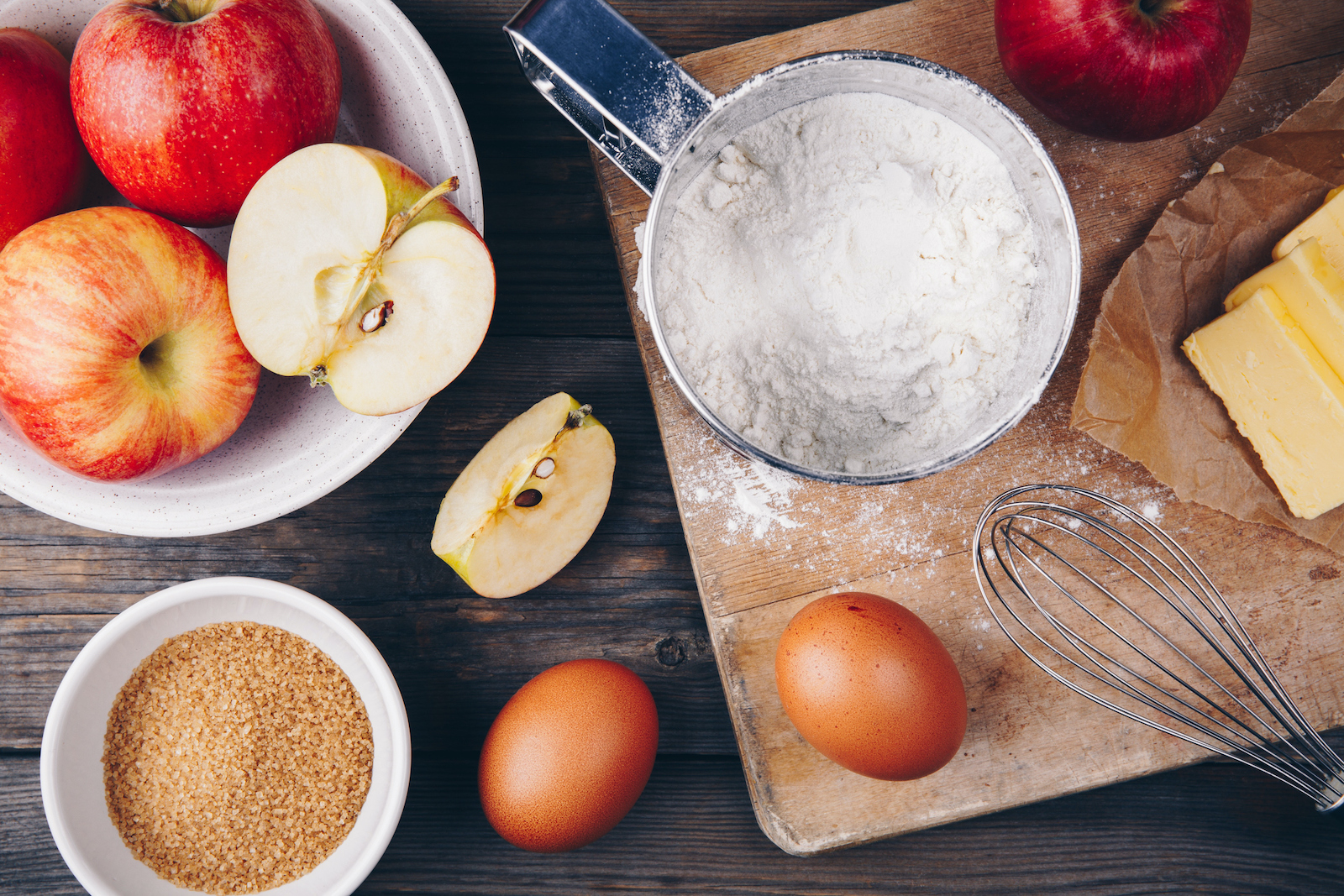 Ingredients for Triple Apple Snacking Cake (wmaster890/Getty Images)