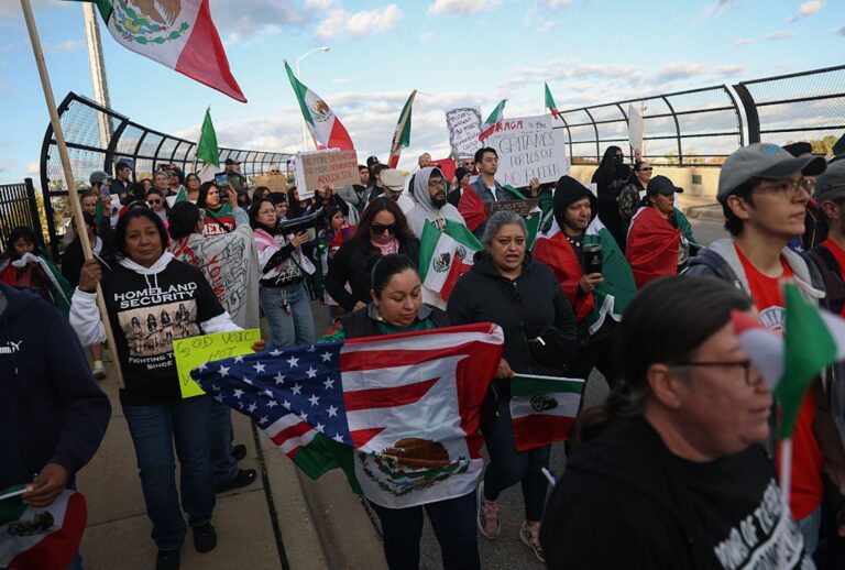 Trump's enemies list keeps expanding Protesters march against Trump's Operation Midway Blitz in Chicago on Oct. 19, 2025. (Joe Raedle/Getty Images)