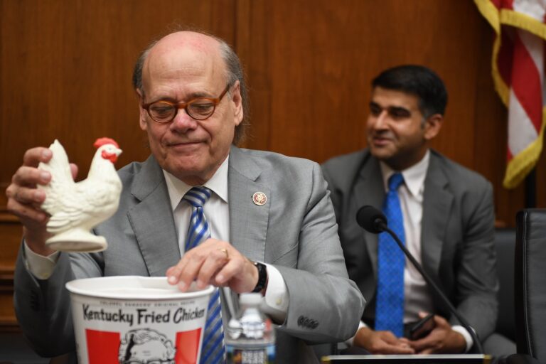 Tennessee primary battle heats up Rep. Steve Cohen, D-Tenn., during a hearing before the House Judiciary Committee in May 2019. The chicken was a reference to former Attorney General Bill Barr's reluctance to testify. (Jim Watson/AFP via Getty Images)
