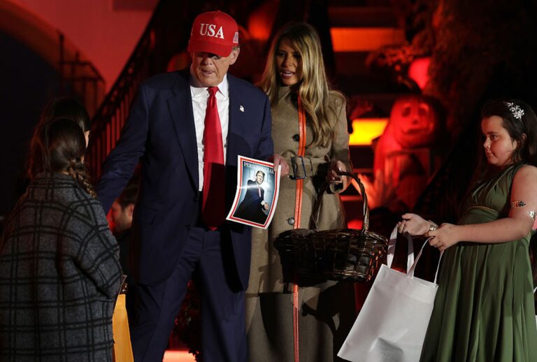 President Donald Trump and First Lady Melania Trump at the annual Halloween at the White House event on Oct. 30, 2025. ( Alex Wong/Getty Images)