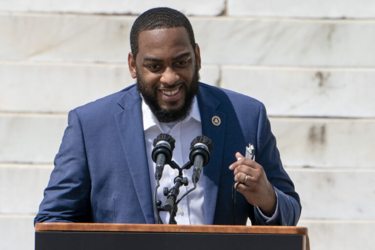 Booker, McGrath neck and neck: poll Kentucky state Rep. Charles Booker speaks during the March on Washington. (Jacquelyn Martin/Getty Images)