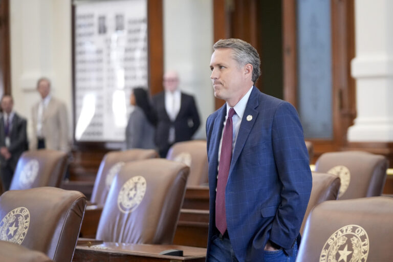 Rep. Brian Harrison, R-Midlothian, arrives in the House Chamber at the Capitol in Austin, Friday, Aug. 15, 2025. (Photo by Jay Janner/Getty Images)