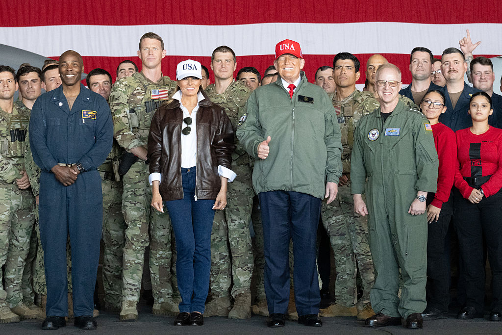 Donald Trump makes it clear his priorities are service members, while hundreds of thousands of other civil servants continue to go without pay during this shutdown. (SAUL LOEB / AFP via Getty Images)