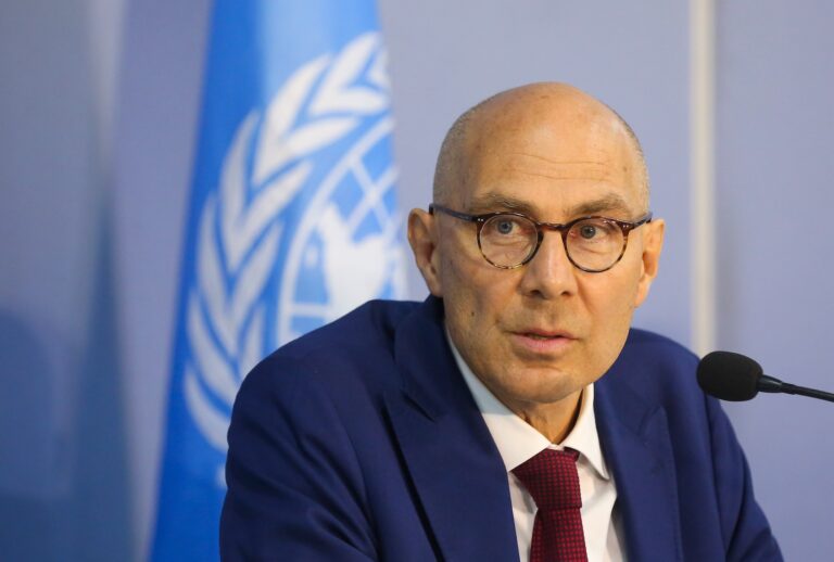 United Nations High Commissioner for Human Rights Volker Turk holds a press conference in Colombo, Sri Lanka, on June 26, 2025. (Photo by Krishan Kariyawasam/NurPhoto via Getty Images)