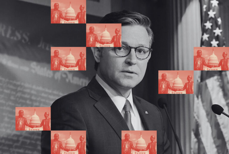 Johnson's goal: Hiding the Epstein files (Photo illustration by Salon / Getty Images / ALEX WROBLEWSKI / BRENDAN SMIALOWSKI)