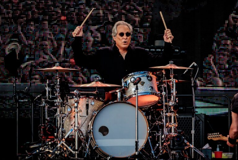 Max Weinberg follows The Beatles' beat Max Weinberg of The E Street Band performs for Bruce Springsteen at Autodromo Nazionale Monza on July 25, 2023 in Monza, Italy. (Sergione Infuso/Corbis via Getty Images)