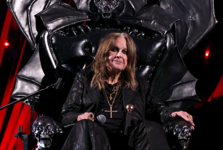 Ozzy Osbourne onstage during the 2024 Rock & Roll Hall Of Fame Induction Ceremony (Kevin Mazur/Getty Images for The Rock and Roll Hall of Fame)