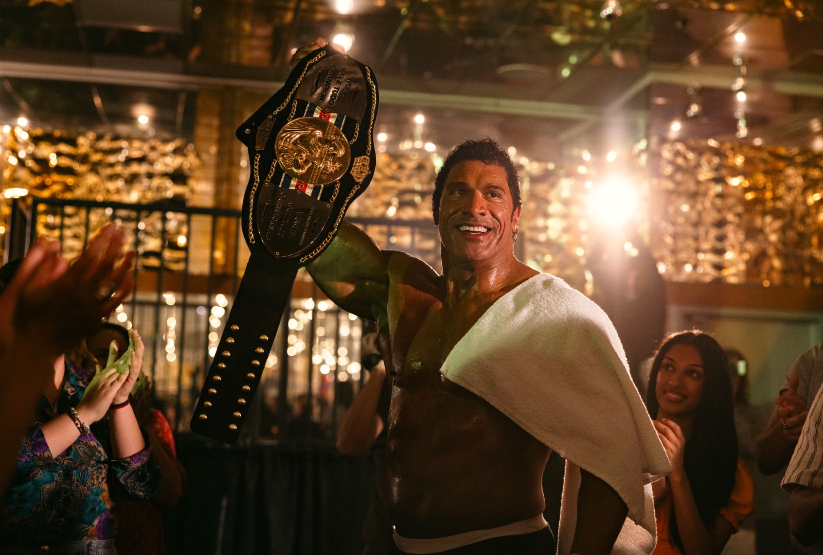 Dwayne Johnson in "The Smashing Machine" (Eric Zachanowich/A24)