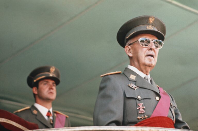 Gen. Francisco Franco (right) with Prince Juan Carlos in 1975, shortly before Franco's death. (Keystone/Getty Images)