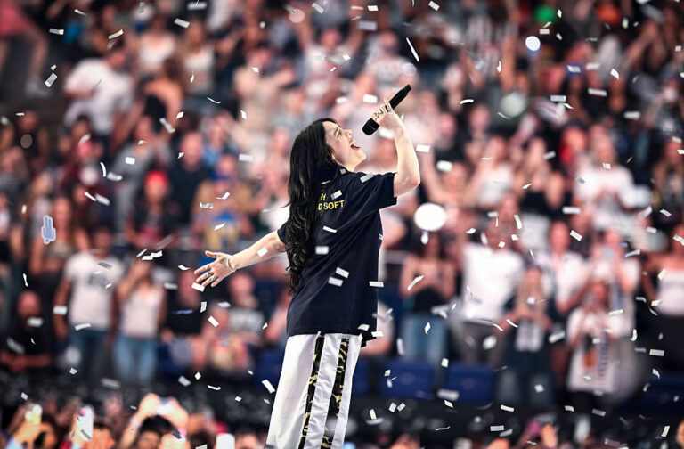 Billie Eilish isn't afraid to call out people, even the uber-rich and powerful. And she isn't afraid to add some colorful language to her insults. (Gareth Cattermole / Getty Images for Live Nation)