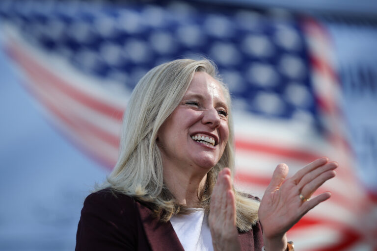 Virginia Democratic Gov.-elect Abigail Spanberger waits to speak at a canvass launch event on November 02, 2025 in Lake Ridge, Virginia. (Photo by Win McNamee/Getty Images)