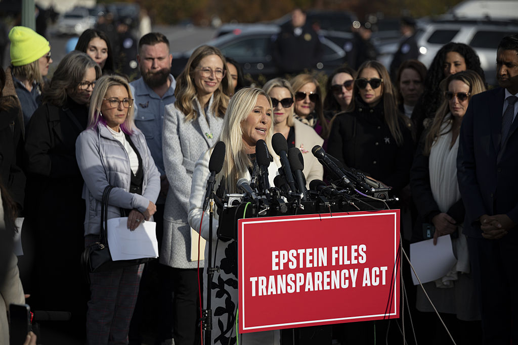 Marjorie Taylor Greene chose her beliefs over party politics in a bold move against President Trump, resigning and calling out the GOP for not sticking to its own values of "America First" politics. (Celal Gunes/Anadolu via Getty Images)