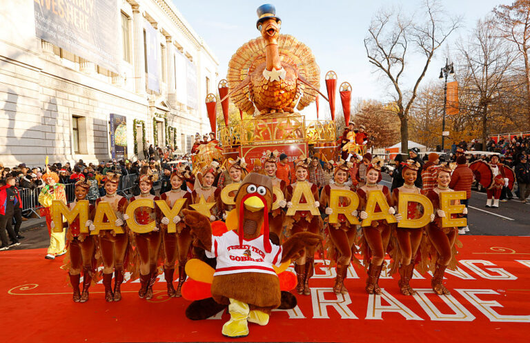 Macy's 99th Thanksgiving Day Parade was calm, uneventful and windy. But that made it perfect and comfortable in a crazy world right now. (Kevin Mazur / Getty Images)