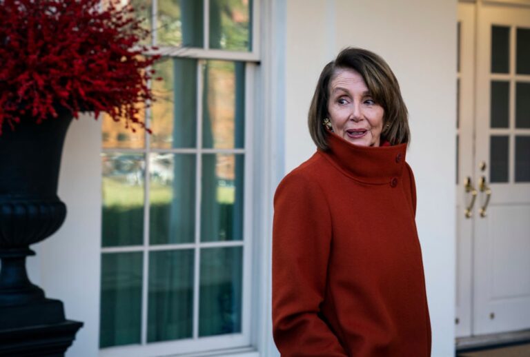 Then-House Minority Leader Nancy Pelosi, D-Calif., outside the White House on Dec. 11, 2018. (Jabin Botsford/The Washington Post via Getty Images)