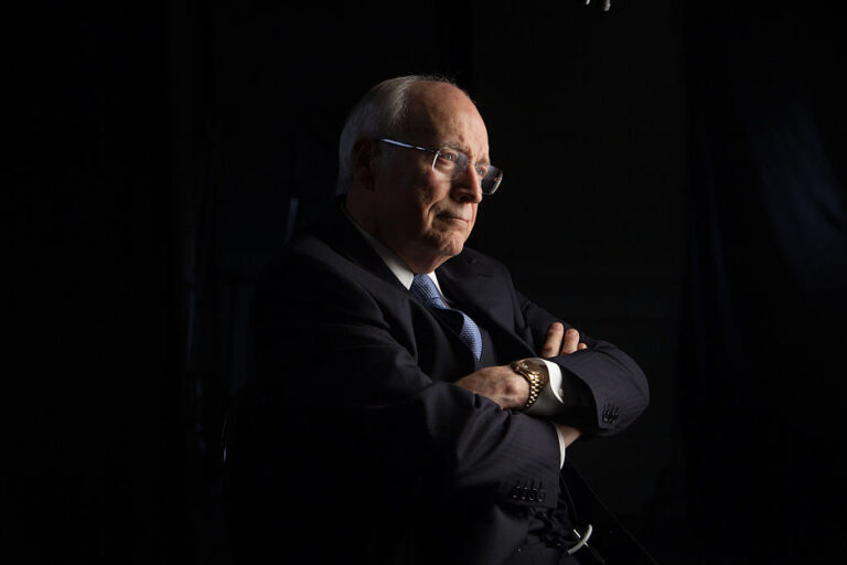 Former Vice President Dick Cheney is interviewed by executive producer Chris Whipple for 'The Presidents' Gatekeepers' project about White House Chiefs of Staff. (David Hume Kennerly/Getty Images)