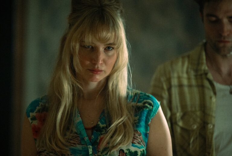 Jennifer Lawrence as Grace and Robert Pattinson as Jackson in "Die My Love" (Mubi/Kimberley French)