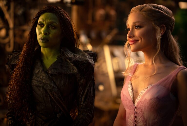 Cynthia Erivo as Elphaba and Ariana Grande as Glinda in "Wicked: For Good" (Giles Keyte/Universal Pictures)
