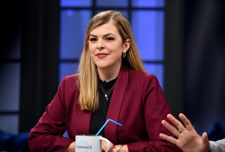 Allie Beth Stuckey on the set of Candace Owens' show on Dec. 6, 2021. (Jason Davis/Getty Images)