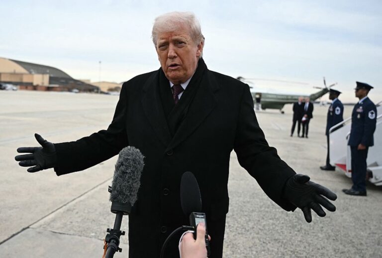 President Donald Trump steps off Air Force One on Dec. 17, 2025. (ANDREW CABALLERO-REYNOLDS / AFP via Getty Images)