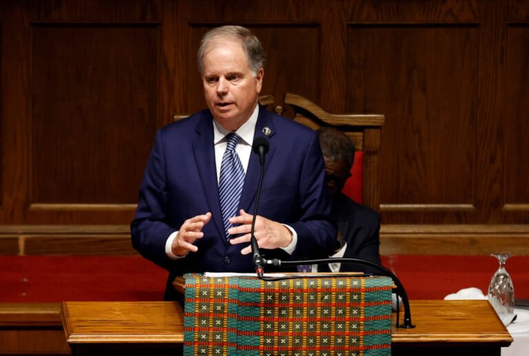Former Sen. Doug Jone speaks at the 60th anniversary of the 16th Street Baptist Church bombing on Sept. 15, 2023. (Butch Dill - Pool/Getty Images)