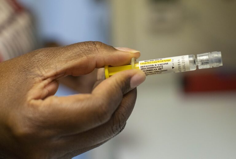 ATLANTA,GEORGIA - SEPTEMBER 29: A Hepatitis B vaccine in Atlanta, Georgia, September 29, 2023. (Photo by Alyssa Pointer for The Washington Post via Getty Images)