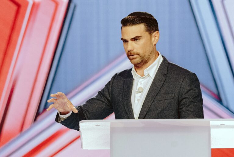US conservative political commentator Ben Shapiro speaks during Turning Point's annual AmericaFest conference in remembrance of late right-wing political activist Charlie Kirk, in Phoenix, Arizona on December 18, 2025. (Photo by Olivier Touron / AFP)