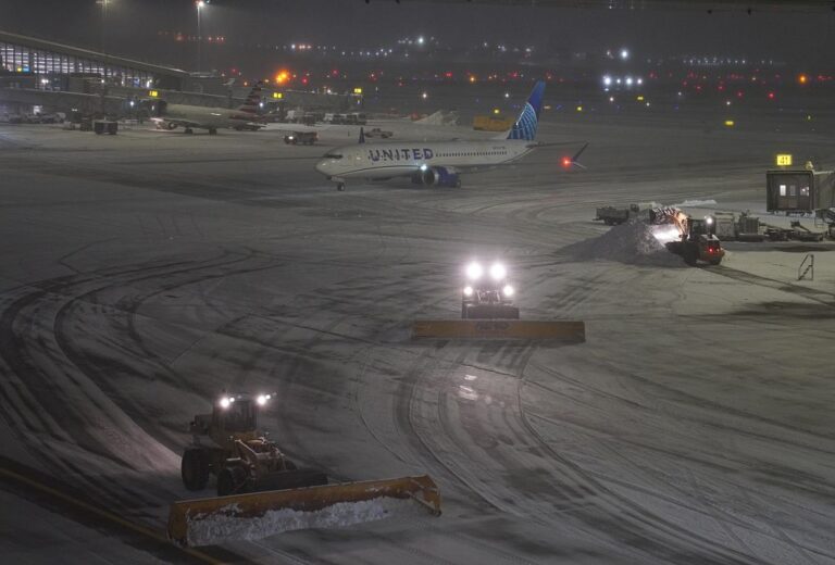 Heavy snow in the Northeast led to hundreds of delays and cancellations and thousands of holiday travelers stuck. An already weakened aviation system just amplified problems. (Zhang Fengguo/Xinhua via Getty Images)
