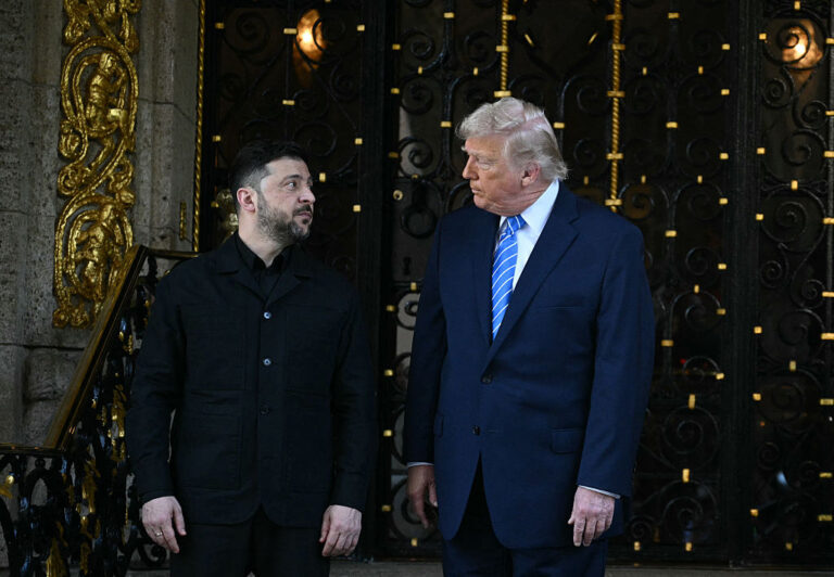 Sunday, President Trump welcomed President Zelenskyy to Mar-a-Lago to explore further progress on the "20-point peace plan". They left optimistic but with no solid deal. (Jim WATSON / Getty Images)