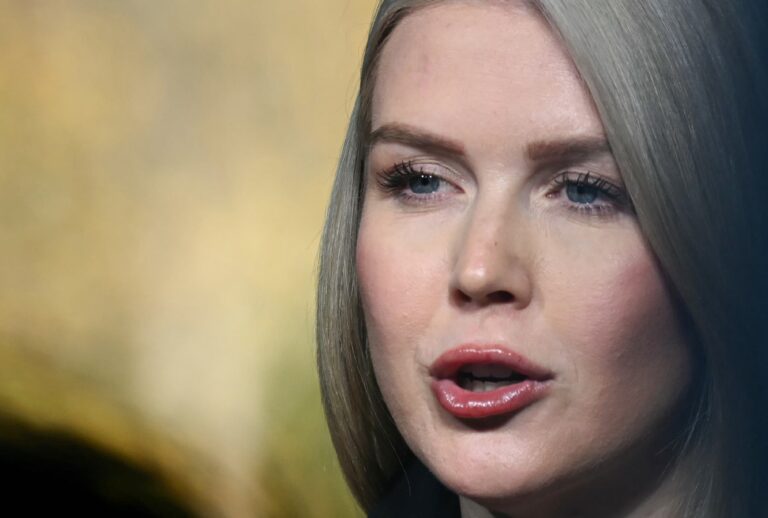 Karoline Leavitt speaks to Fox News on November 24, 2025. (ANDREW CABALLERO-REYNOLDS / AFP via Getty Images)