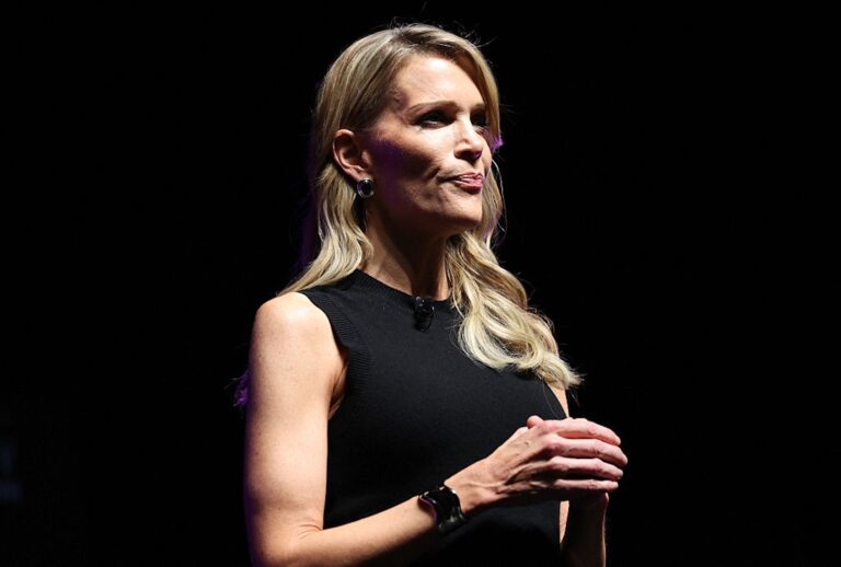 Megyn Kelly speaks during a TPUSA "American Comeback Tour" stop on Sept. 24, 2025. (ALEX WROBLEWSKI/AFP via Getty Images)
